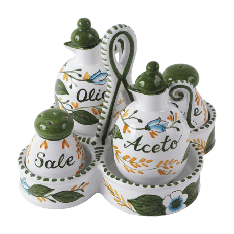 OIL-VINEGAR-SALT-PEPPER W/CANIST 5PCS